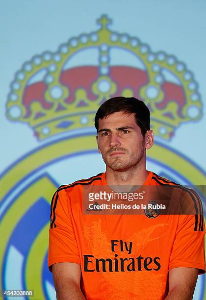 Helios de la Rubia of Real Madrid during the adidas 3rd kit launch at Estadio Santiago Bernabeu on August 26, 2014 in Madrid, Spain.