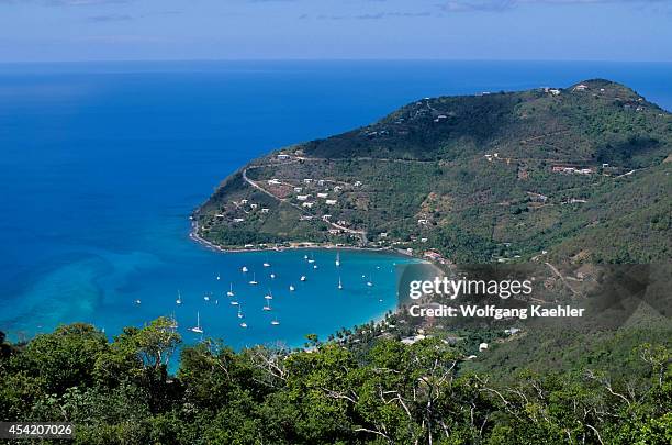 British Virgin Island, Tortola Island, View Of Cane Garden Bay.