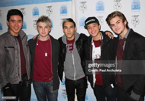 Will Jay, Dalton Rappatoni, Gabe Morales, Dana Vaughns and Cole Pendery of IM5 attend the Walk For Kids Growth charity event at Griffith Park on...