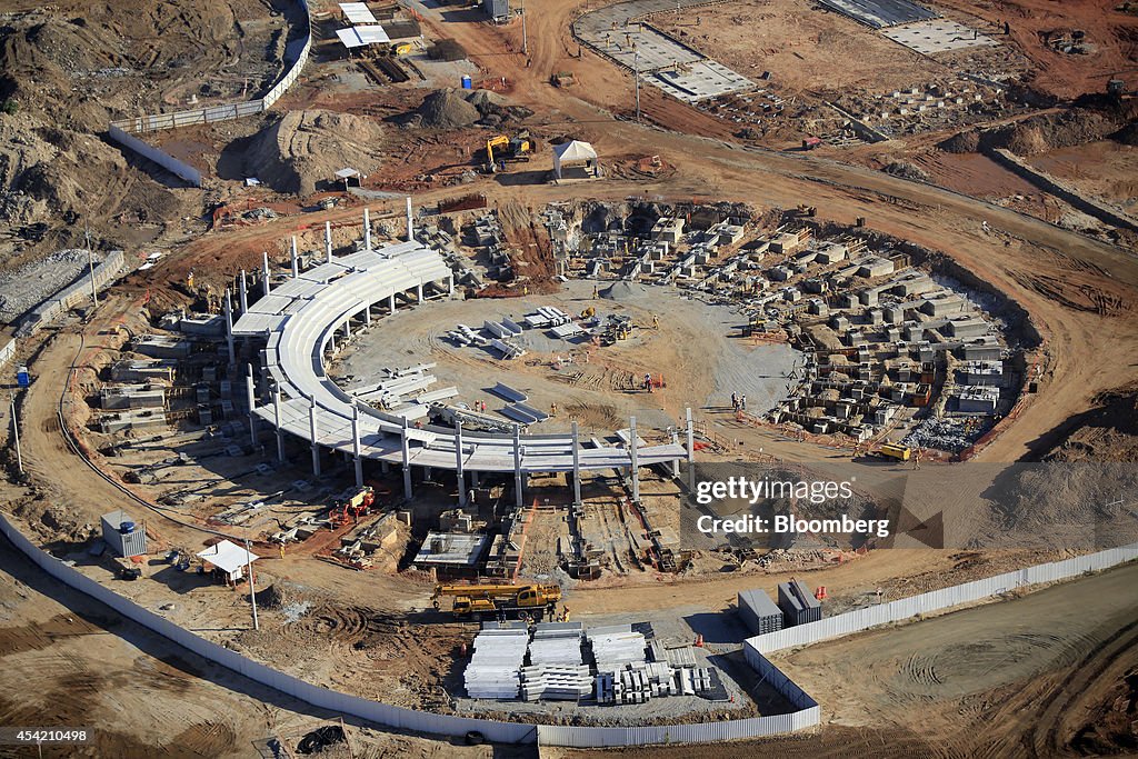 Aerial Views Of Construction At The Olympic Park Ahead Of 2016