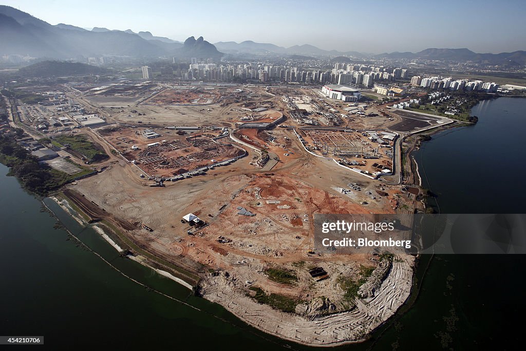 Aerial Views Of Construction At The Olympic Park Ahead Of 2016