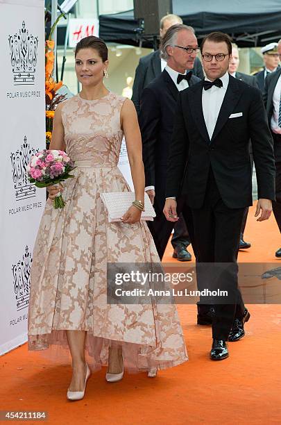 Crown Princess Victoria of Sweden and Prince Daniel attend Polar Music Prize at Stockholm Concert Hall on August 26, 2014 in Stockholm, Sweden.