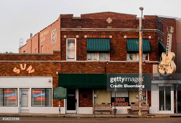 The original Sun Studio, known for being the place where the first rock and roll single was recorded, stands in Memphis, Tennessee, U.S., on...