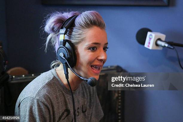 YouTube personality Jenna Marbles attends SiriusXM Hits 1's The Morning Mash Up Broadcast at SiriusXM Studios on August 26, 2014 in Los Angeles,...