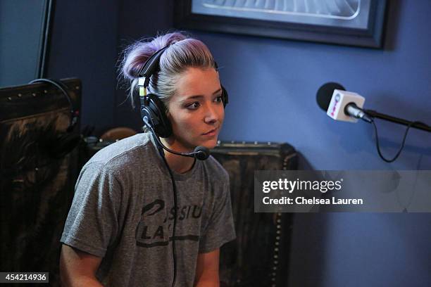 YouTube personality Jenna Marbles attends SiriusXM Hits 1's The Morning Mash Up Broadcast at SiriusXM Studios on August 26, 2014 in Los Angeles,...