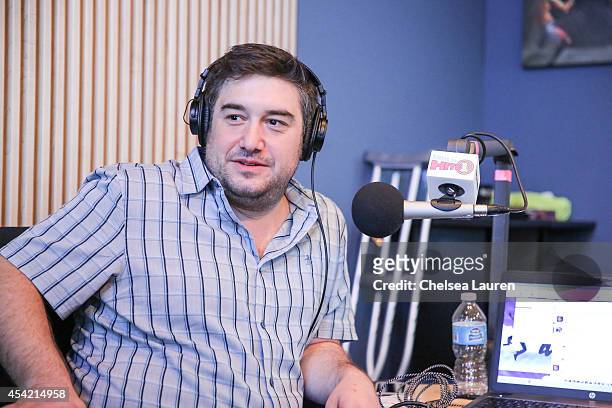 Radio personality Ryan Sampson attends SiriusXM Hits 1's The Morning Mash Up Broadcast at SiriusXM Studios on August 26, 2014 in Los Angeles,...