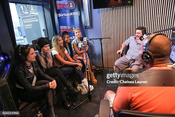 Singers Natasha Slayton, Lauren Bennett, Emmalyn Estrada, Simone Battle and Paula van Oppen of G.R.L. And radio personalities Ryan Sampson and...