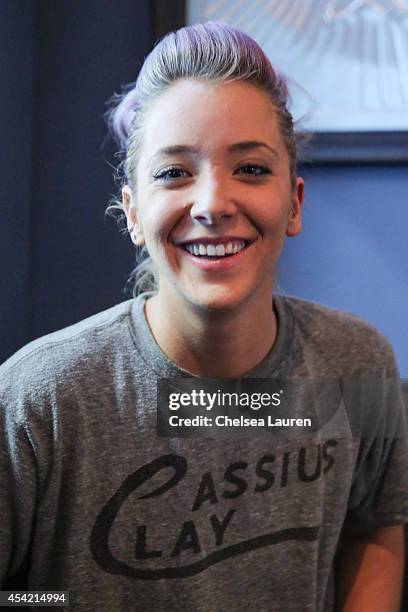 YouTube personality Jenna Marbles attends SiriusXM Hits 1's The Morning Mash Up Broadcast at SiriusXM Studios on August 26, 2014 in Los Angeles,...