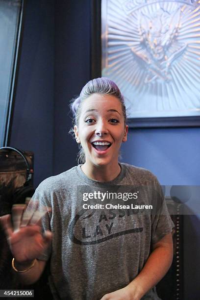 YouTube personality Jenna Marbles attends SiriusXM Hits 1's The Morning Mash Up Broadcast at SiriusXM Studios on August 26, 2014 in Los Angeles,...