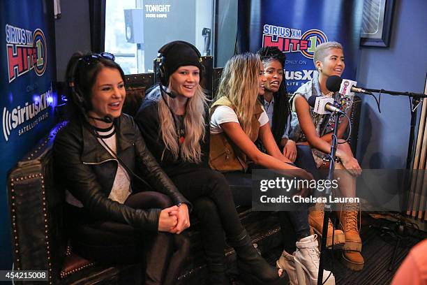 Singers Natasha Slayton, Lauren Bennett, Emmalyn Estrada, Simone Battle and Paula van Oppen of G.R.L. Attend SiriusXM Hits 1's The Morning Mash Up...