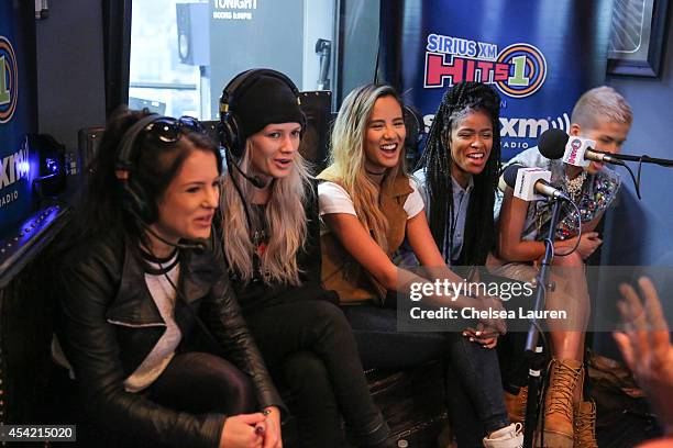 Singers Natasha Slayton, Lauren Bennett, Emmalyn Estrada, Simone Battle and Paula van Oppen of G.R.L. Attend SiriusXM Hits 1's The Morning Mash Up...