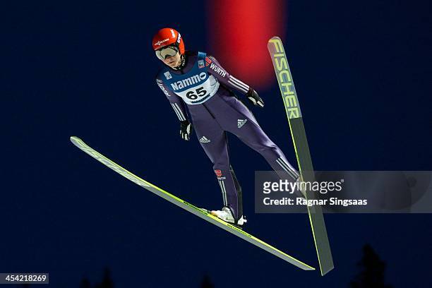 Carina Vogt of Germany competes during the FIS Ski Jumping World Cup Women's HS100 on December 7, 2013 in Lillehammer, Norway.