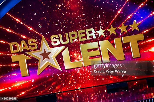 Das Supertalent'-Logo during the second Semifinal of 'Das Supertalent' TV Show on December 07, 2013 in Cologne, Germany.