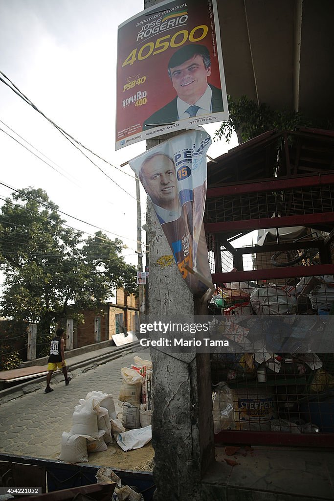 Political Posters Plaster Favelas As Brazilian Presidential Candidates Seek Voters