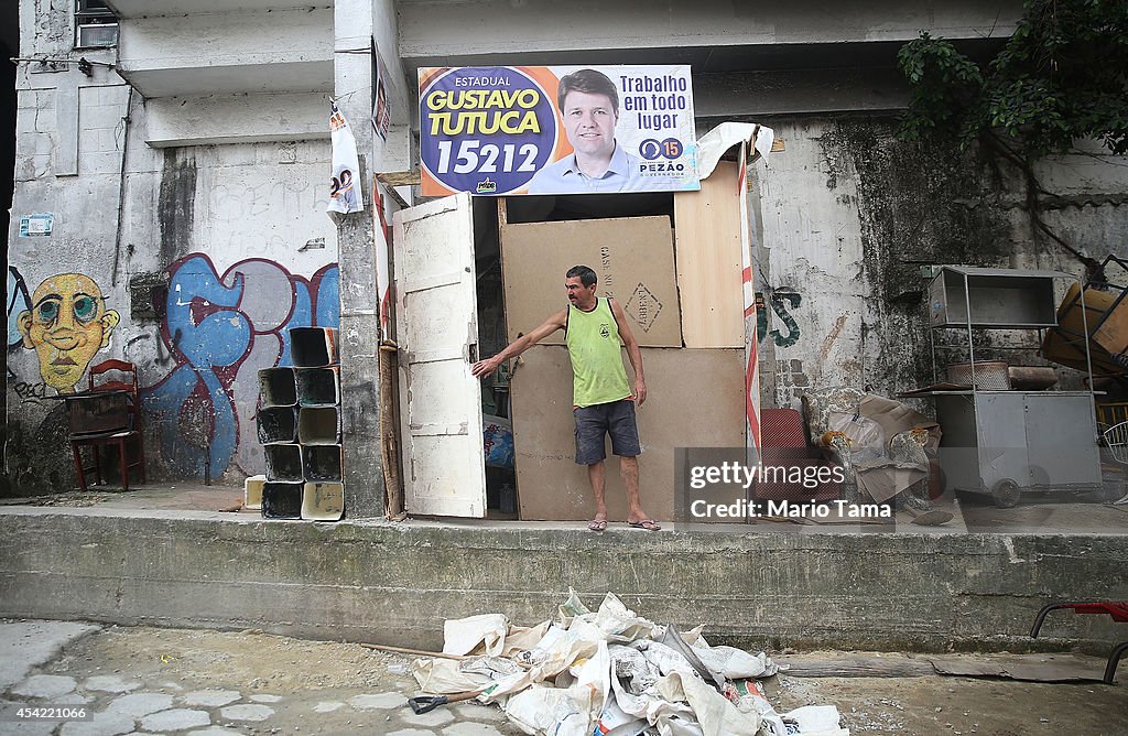 Political Posters Plaster Favelas As Brazilian Presidential Candidates Seek Voters