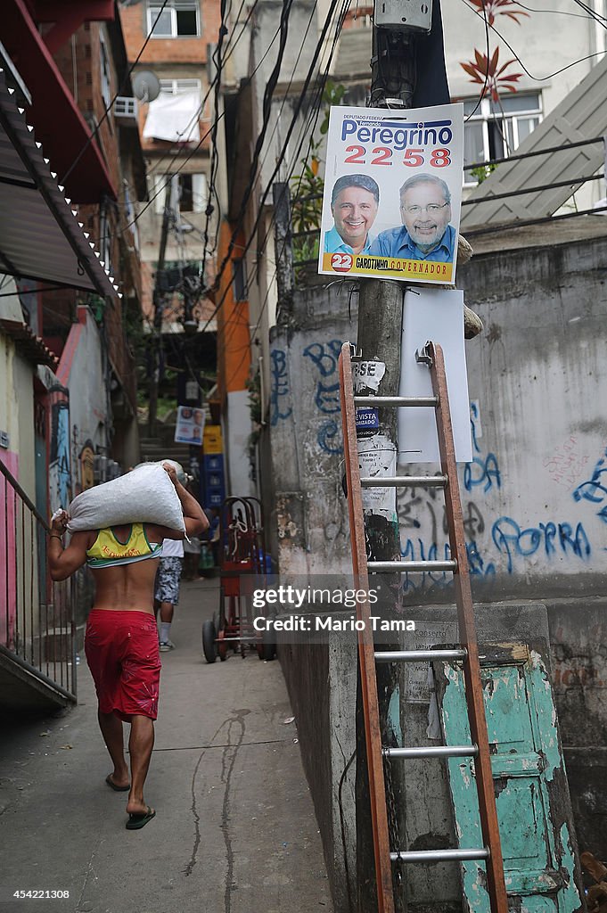 Political Posters Plaster Favelas As Brazilian Presidential Candidates Seek Voters