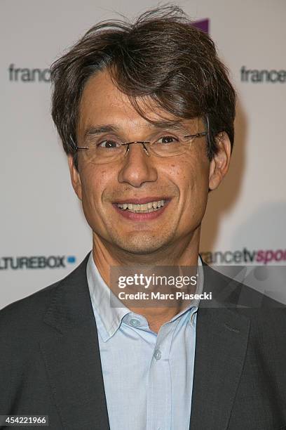 Bruno Patino attends the 'Rentree de France Televisions' at Palais De Tokyo on August 26, 2014 in Paris, France.