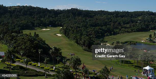 Golfers make their way up the tenth fairway, during the last day of the Swinging Skirts 2013 World Ladies Masters, at Miramar Golf & Country Club on...