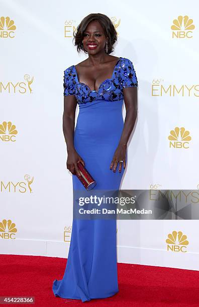 Viola Davis arrives at the 66th Annual Primetime Emmy Awards at Nokia Theatre L.A. Live on August 25, 2014 in Los Angeles, California.