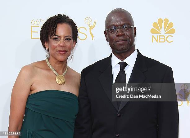 Ami Brabson and Andre Braugher arrive at the 66th Annual Primetime Emmy Awards at Nokia Theatre L.A. Live on August 25, 2014 in Los Angeles,...