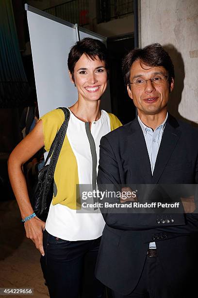 ÊÊEglantine Emeye and Bruno Patino attend the 'Rentree De France Televisions' at Palais De Tokyo on August 26, 2014 in Paris, France.