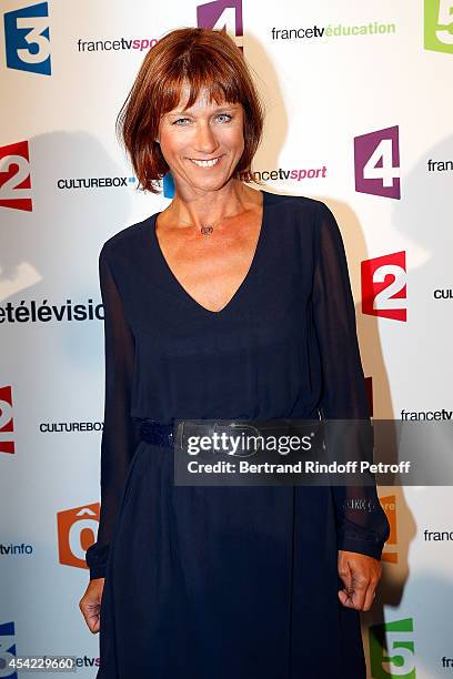 Carole Gaessler attends the 'Rentree De France Televisions' at Palais De Tokyo on August 26, 2014 in Paris, France.