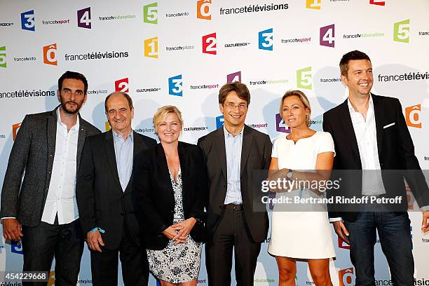 ÊÊMatthieu Noel, Pierre Lescure, Anne-Elisabeth Lemoine, Bruno Patino, Anne Sophie Lapix and Maxime Switek attend the 'Rentree De France Televisions'...