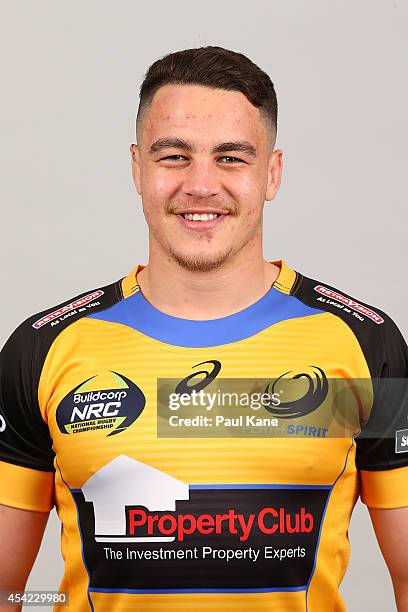 Kane Koteka poses during the Perth Spirit NRC headshots session at RugbyWA on August 26, 2014 in Perth, Australia.