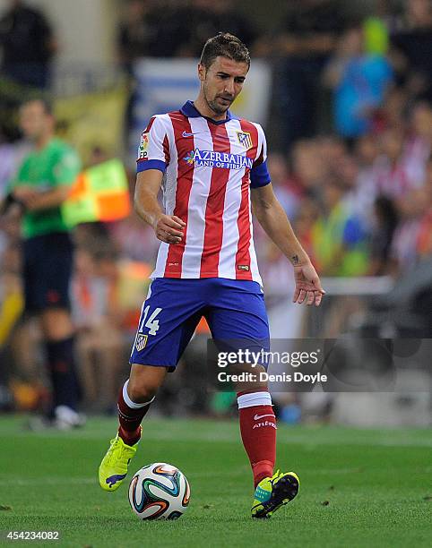 Gabi Fernandez of Club Atletico de Madrid in action during the Supercopa, second leg match between Club Atletico de Madrid and Real Madrid at Vicente...