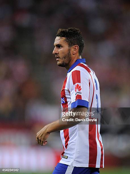 Koke of Club Atletico de Madrid looks on during the Supercopa, second leg match between Club Atletico de Madrid and Real Madrid at Vicente Caldron...