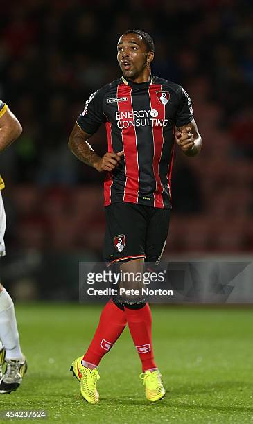 Callum Wilson of AFC Bournemouth in action during the Capital One Cup Second Round match between AFC Bournemouth and Northampton Town at Goldsands...
