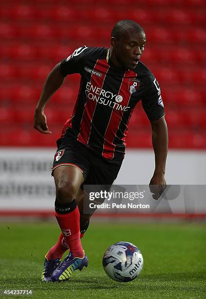 Tokelo Rantie of AFC Bournemouth in action during the Capital One Cup Second Round match between AFC Bournemouth and Northampton Town at Goldsands...