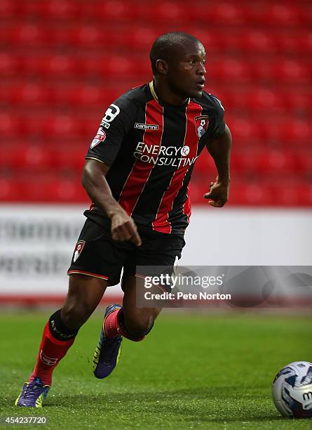 Tokelo Rantie of AFC Bournemouth in action during the Capital One Cup Second Round match between AFC Bournemouth and Northampton Town at Goldsands...
