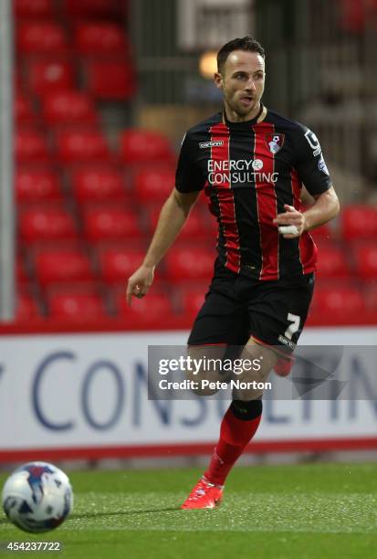 Marc Pugh of AFC Bournemouth in action during the Capital One Cup Second Round match between AFC Bournemouth and Northampton Town at Goldsands...