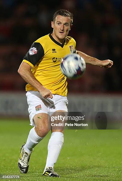 Lee Collins of Northampton Town in action during the Capital One Cup Second Round match between AFC Bournemouth and Northampton Town at Goldsands...