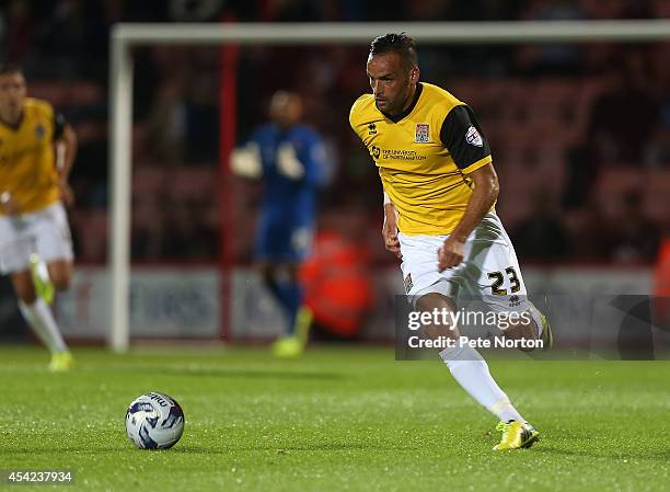 Kaid Mohamed of Northampton Town in action during the Capital One Cup Second Round match between AFC Bournemouth and Northampton Town at Goldsands...