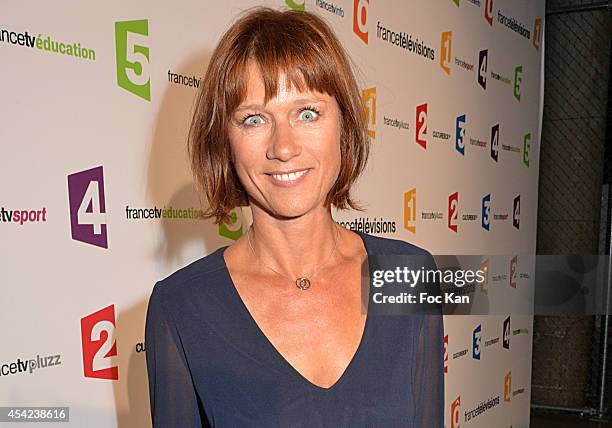 Carole Gaessler attends the 'Rentree de France Televisions' at Palais De Tokyo on August 26, 2014 in Paris, France.