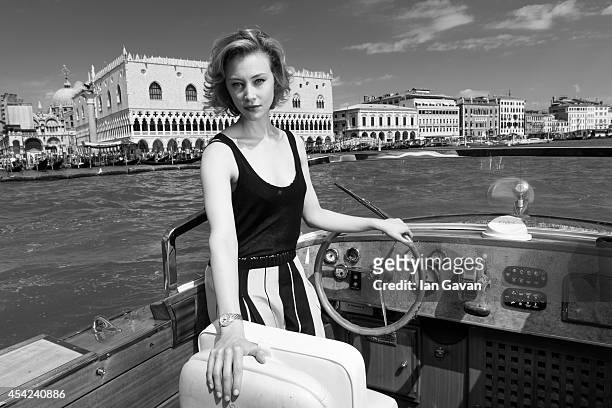 In this newly released image, actress Sarah Gadon poses for a portrait for Jaeger-LeCoultre before attending the 'Joe' film premiere during the 70th...