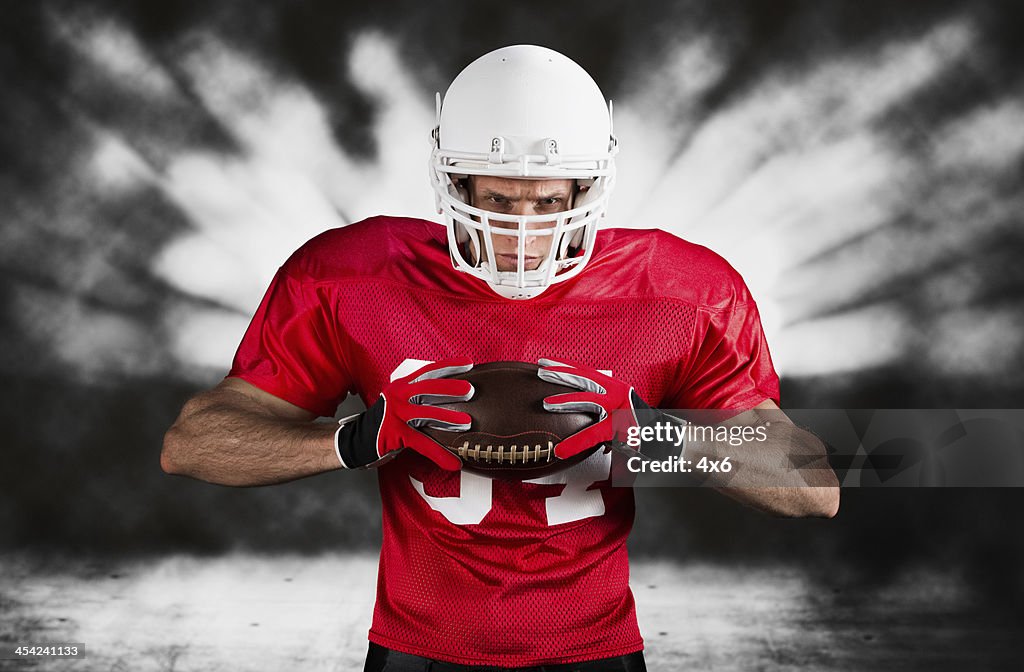 Portrait of a American football player