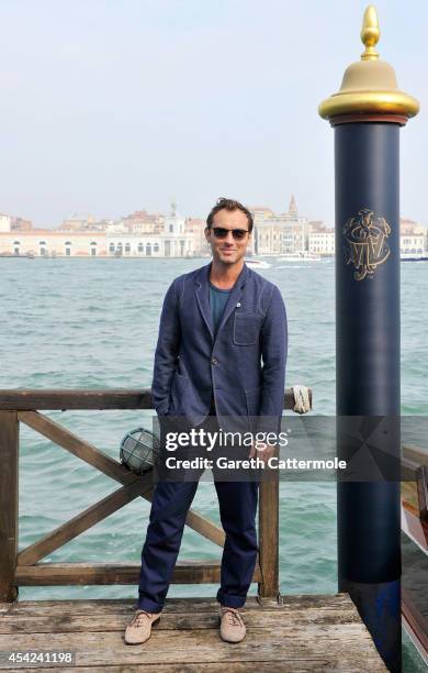 Jude Law arrives at the Cipriani Hotel, during Venice Film Festival to showcase short film The Gentlemans Wager, in partnership with JOHNNIE WALKER...
