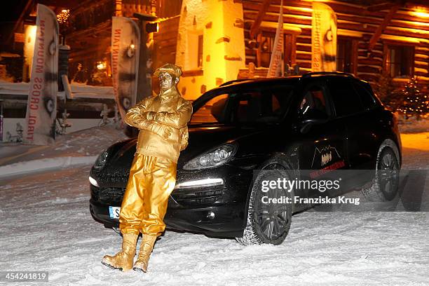 Performer with Audi shuttle at the Dorfstadl Evening - Tirol Cross Mountain 2013 on December 07, 2013 in Innsbruck, Austria.