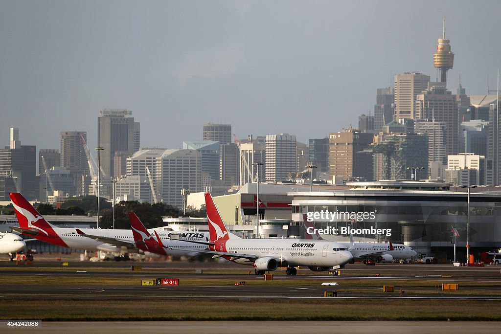 Images of Qantas Airways and Virgin Australia Aircraft Ahead of Full-Year Results