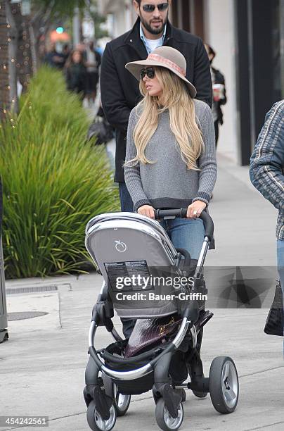 Petra Ecclestone with daughter, Lavinia Stunt are seen on December 07, 2013 in Los Angeles, California.