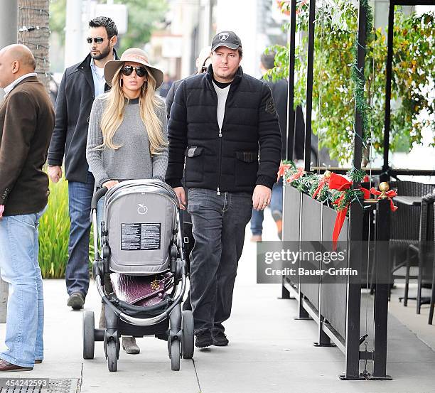 Petra Ecclestone with daughter, Lavinia Stunt are seen on December 07, 2013 in Los Angeles, California.