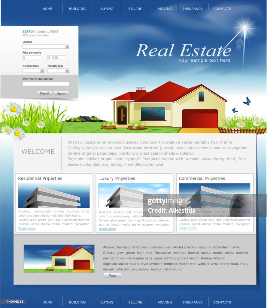 Website for the organization of business real estate agency