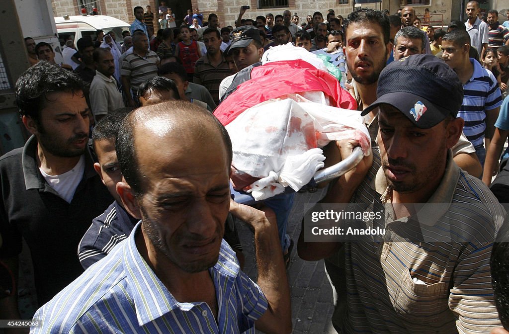 Funeral ceremony of 2 Palestinian brothers in Khan Yunis
