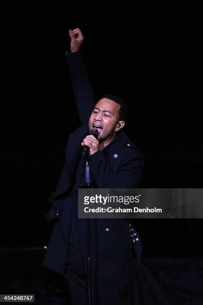 John Legend performs in support of Alicia Keys at Rod Laver Arena on December 8, 2013 in Melbourne, Australia.