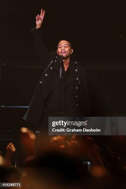 John Legend performs in support of Alicia Keys at Rod Laver Arena on December 8, 2013 in Melbourne, Australia.