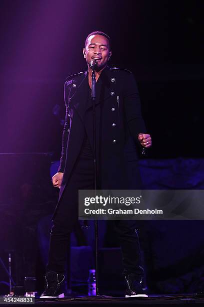 John Legend performs in support of Alicia Keys at Rod Laver Arena on December 8, 2013 in Melbourne, Australia.