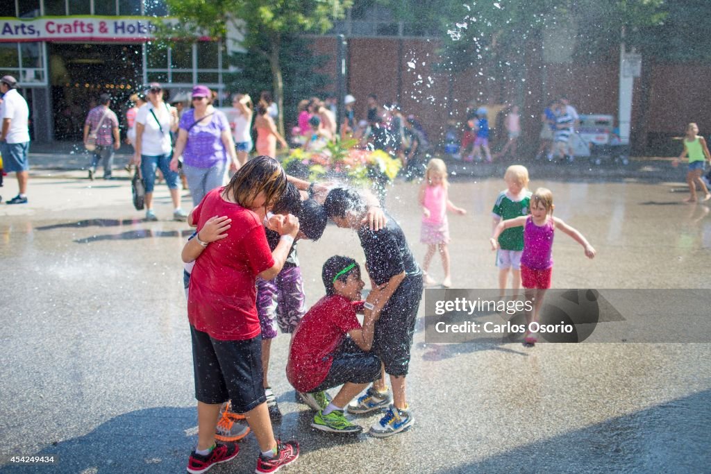 Water Play at the CNE on a hot day